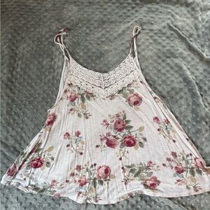 Floral Lace Trim Women’s Top